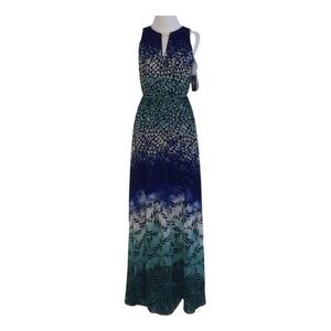 Vince Camuto Blue and Green Maxi Dress